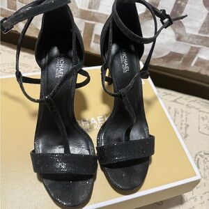 Michael Kors Black Strappy Heels with Stiletto